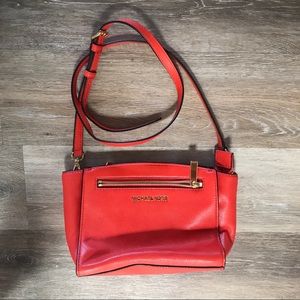 Michael Kors Orange Pebble Leather Crossbody Purse